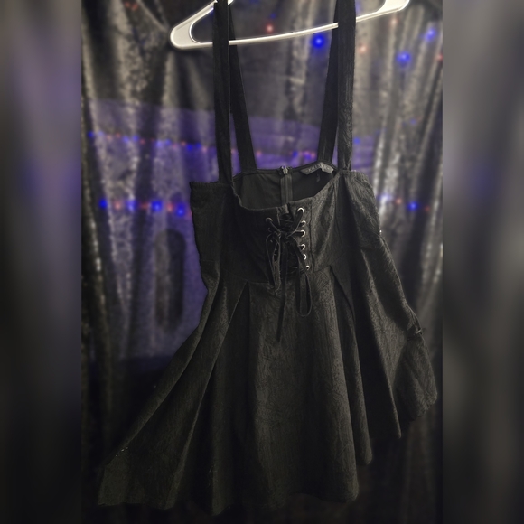 Killstar Black Lace-Up Suspender Skirt (Like New) - Picture 1 of 7